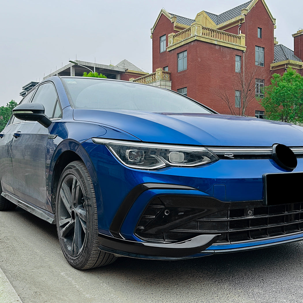 CS Style Gloss Black Front Canards for VW Golf MK8 GTI & R Line 20-23