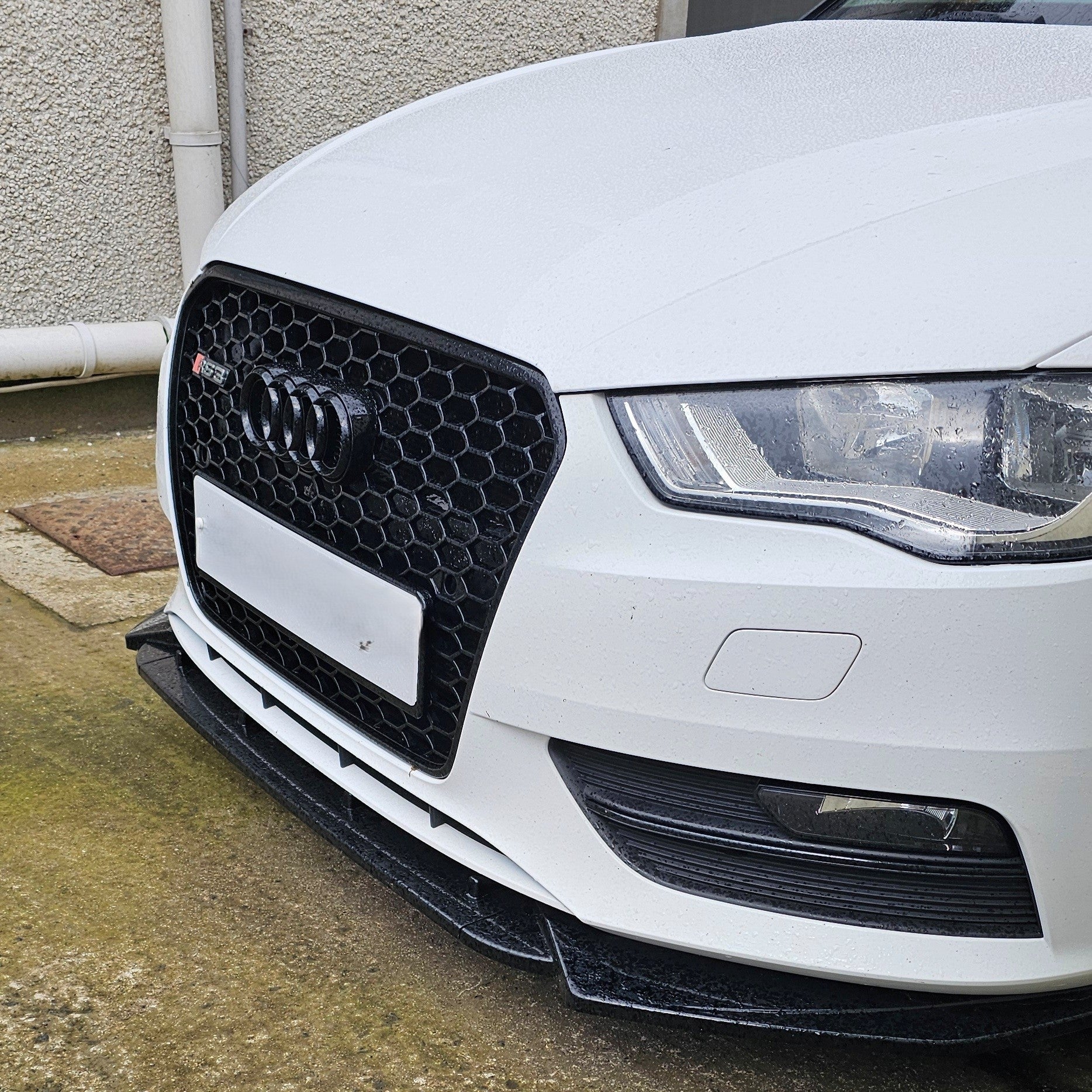 V Style Gloss Black Front Splitter for Audi A3 8V Standard model 13-16 - Carbon Factory