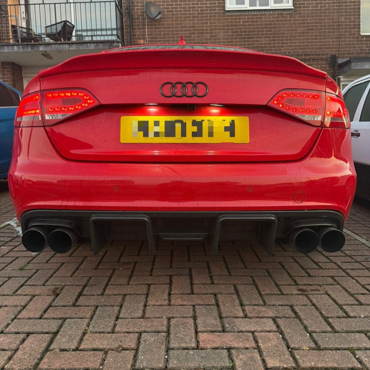 V Style Carbon Fibre Rear Diffuser for Audi S4 A4 S Line B8 08-12