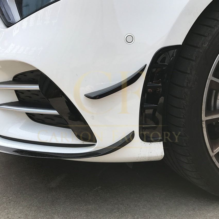 Type 1 Gloss Black Front Canards for Mercedes Benz W177 A Class AMG & A35 18-22
