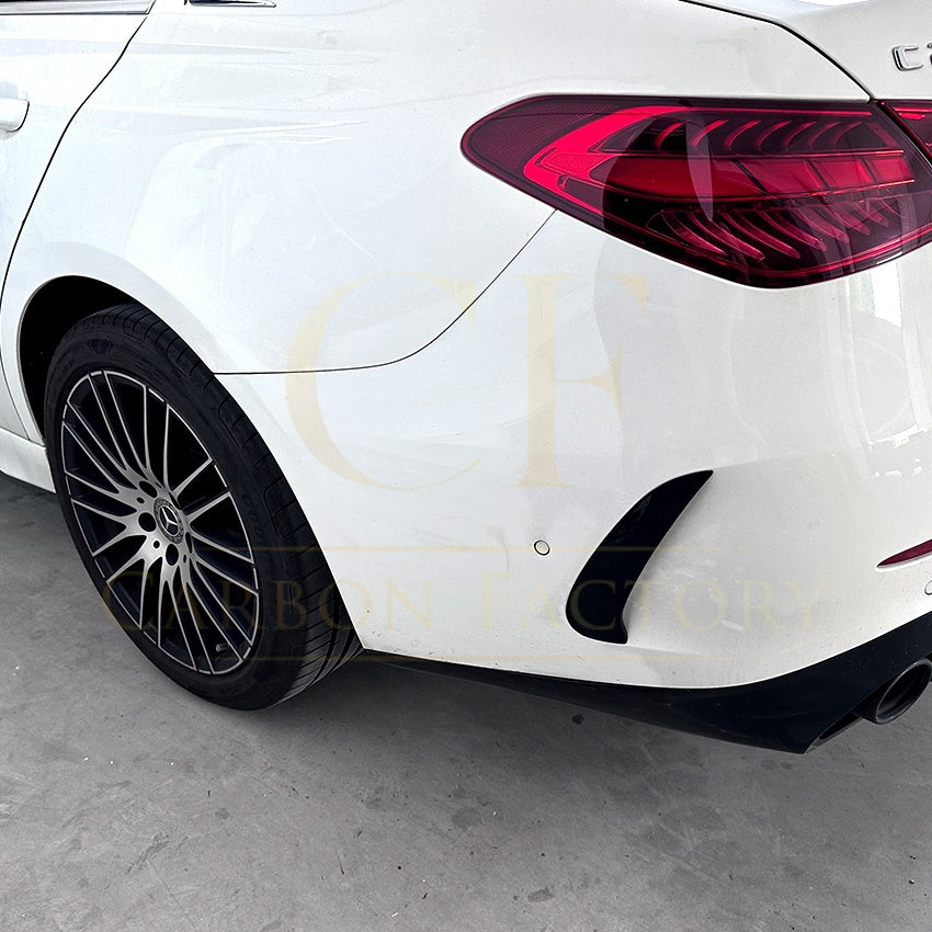 Style C Gloss Black Rear Bumper Trims for Mercedes Benz W206 C Class 22-Present (replacement) - Carbon Factory