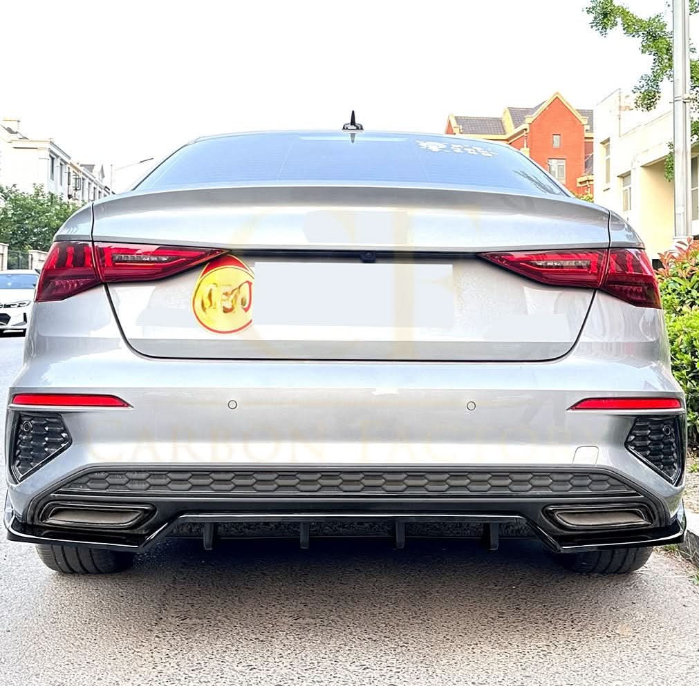 V Style Gloss Black Diffuser for Audi A3 S3 Saloon 20-Present - Carbon Factory