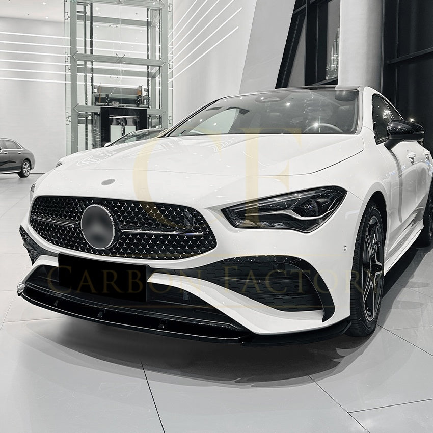 AMG Style Gloss Black Front Splitter for Mercedes Benz W118 CLA 24-Present - Carbon Factory