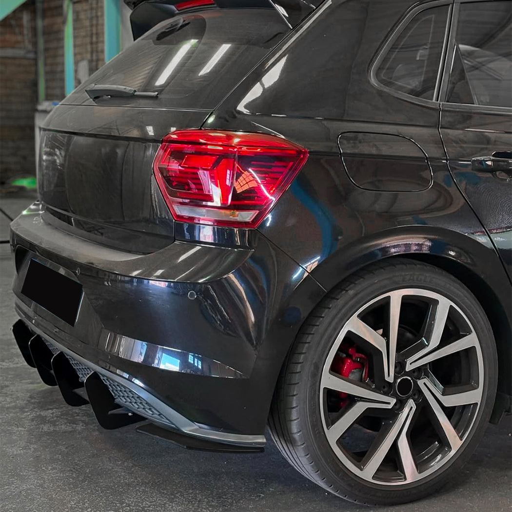 V Style Gloss Black Diffuser for VW Polo MK6 GTI 18-21