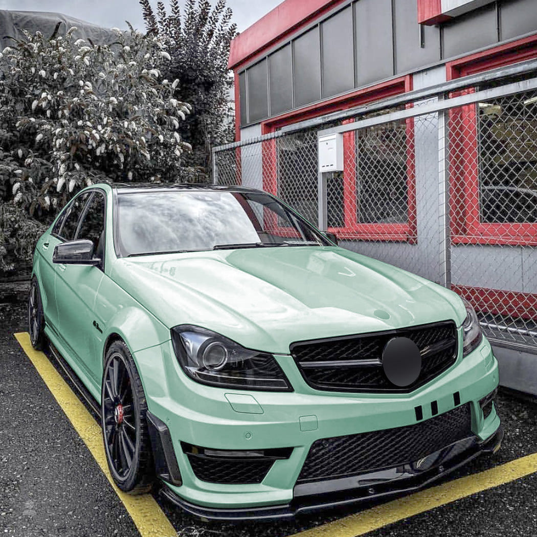 V Style Gloss Black Front Splitter for Mercedes Benz W204 C63 11-14 - Carbon Factory