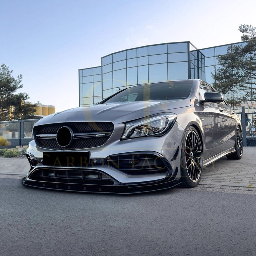 AMG Style Gloss Black Front Splitter for Mercedes Benz W117 CLA AMG 16-19 - Carbon Factory