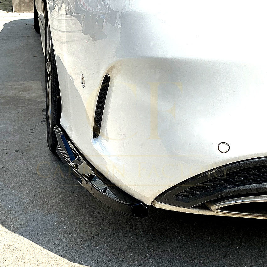 Gloss Black Rear Bumper Spats for Mercedes Benz W205 C Class Saloon 15-21 - Carbon Factory