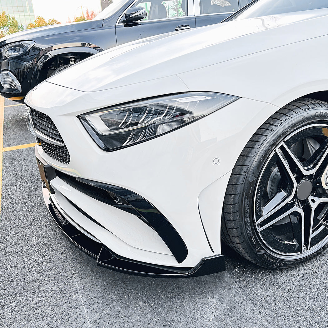 A Style Gloss Black Front Splitter for Mercedes Benz C257 CLS 22-23