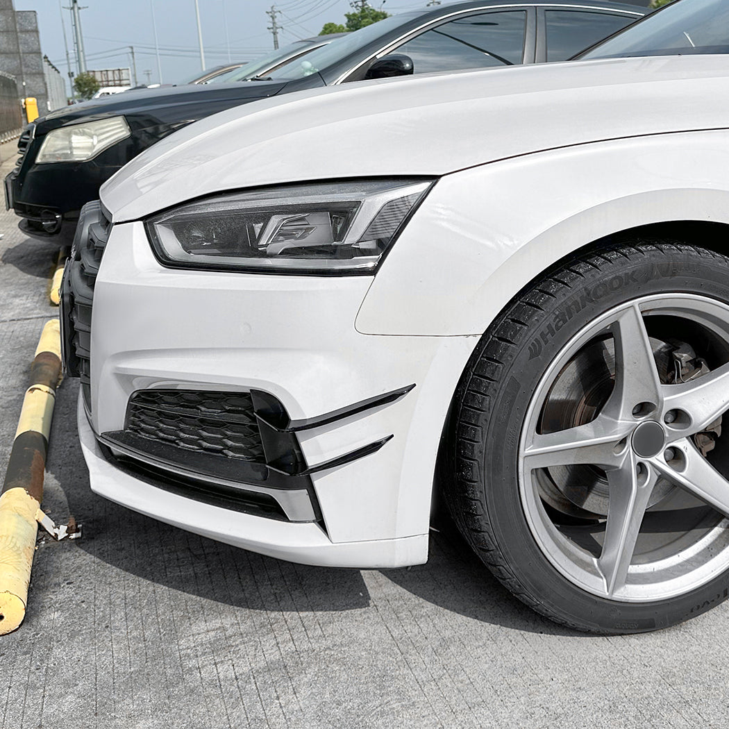 Gloss Black Front Canards for Audi B9 A5 S Line & S5 17-20 - Carbon Factory