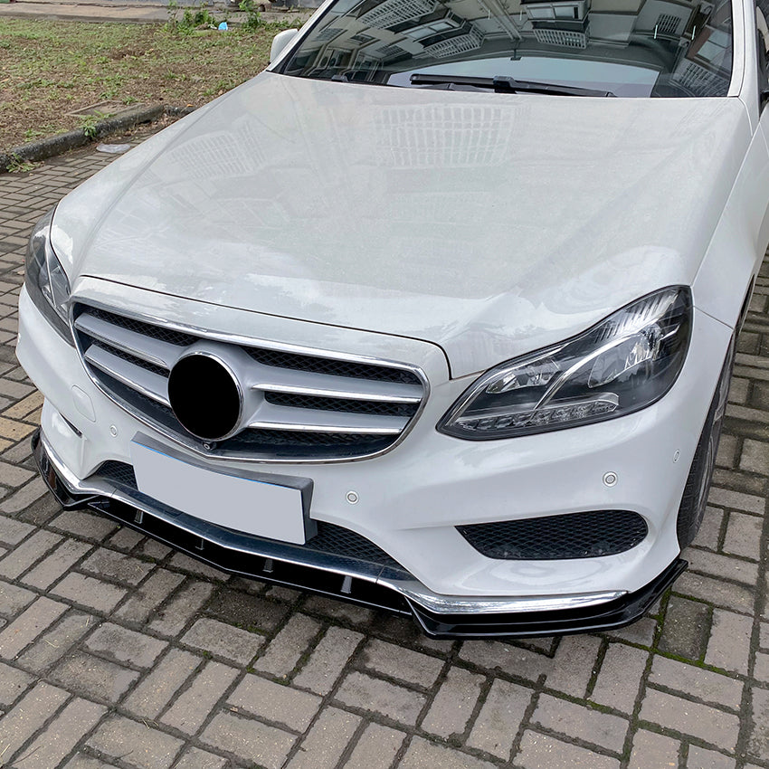 AMG Style Gloss Black Front Splitter for Mercedes Benz W212 E Class AMG 13-17 - Carbon Factory