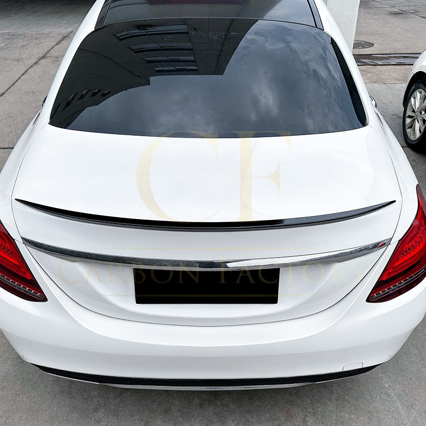 P Style Gloss Black Boot Spoiler for Mercedes Benz W205 C Class Saloon 15-21 - Carbon Factory