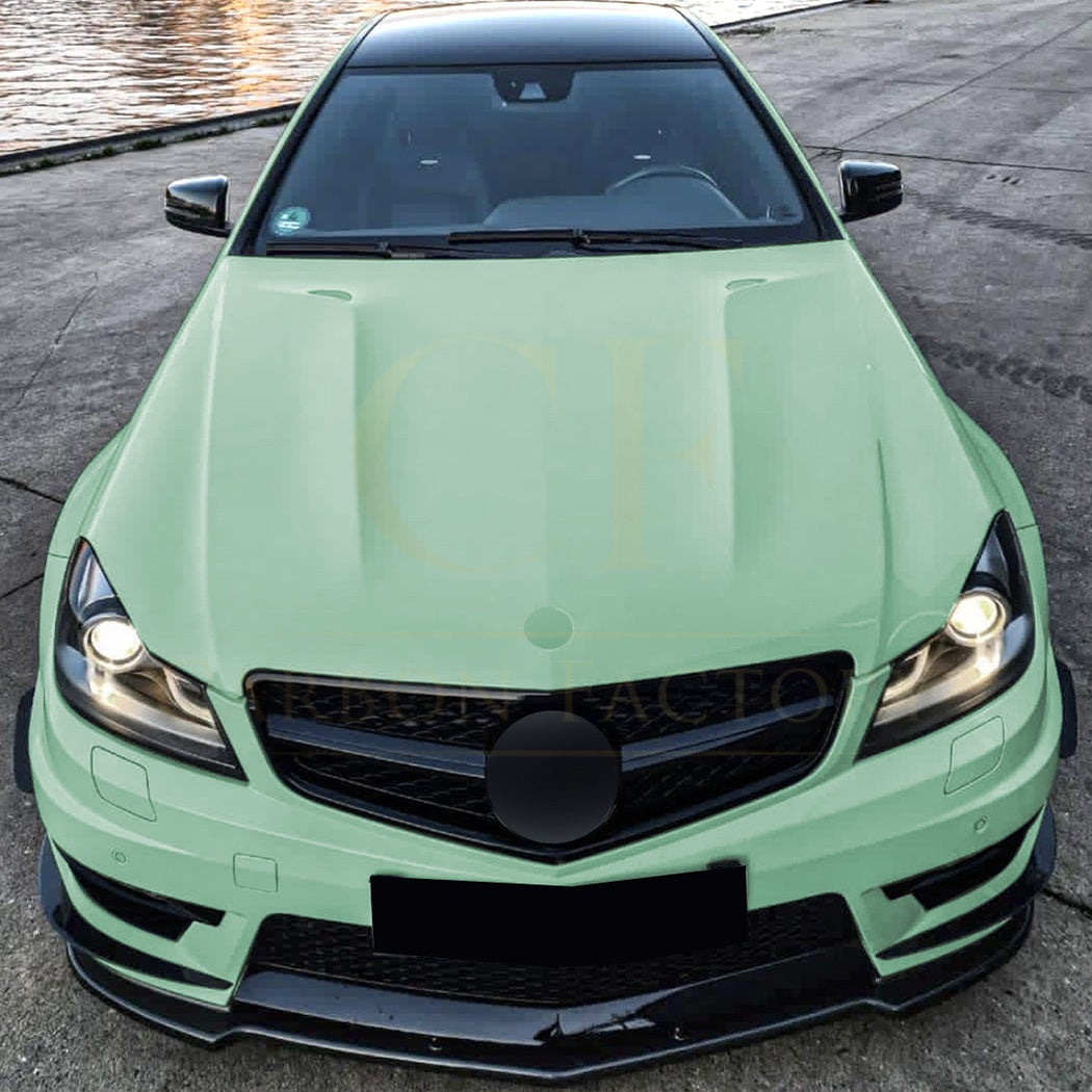 V Style Gloss Black Front Splitter for Mercedes Benz W204 C63 11-14 - Carbon Factory