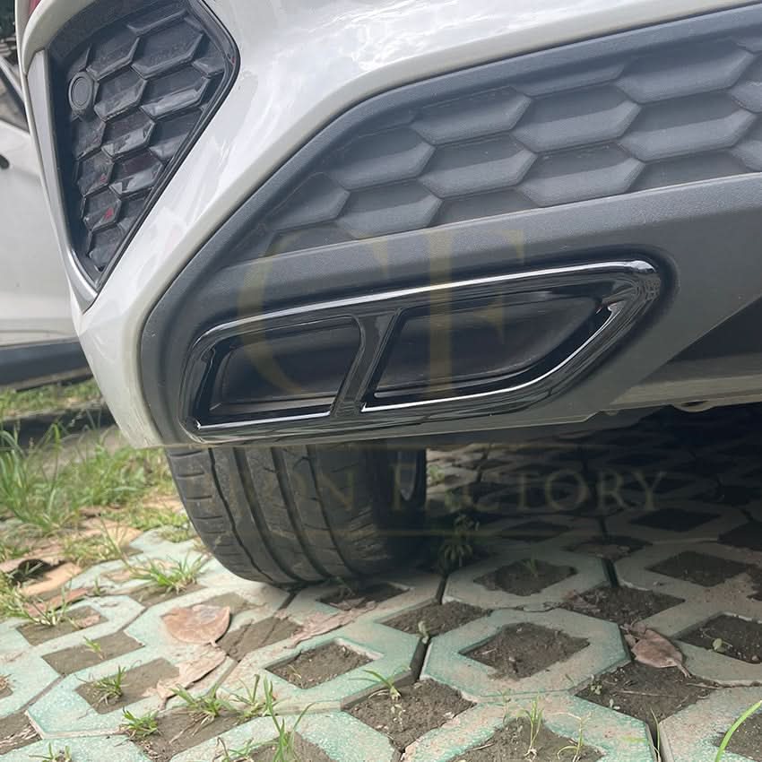 Gloss Black Exhaust Tip Covers for Audi A3 8Y S Line 20-24 - Carbon Factory