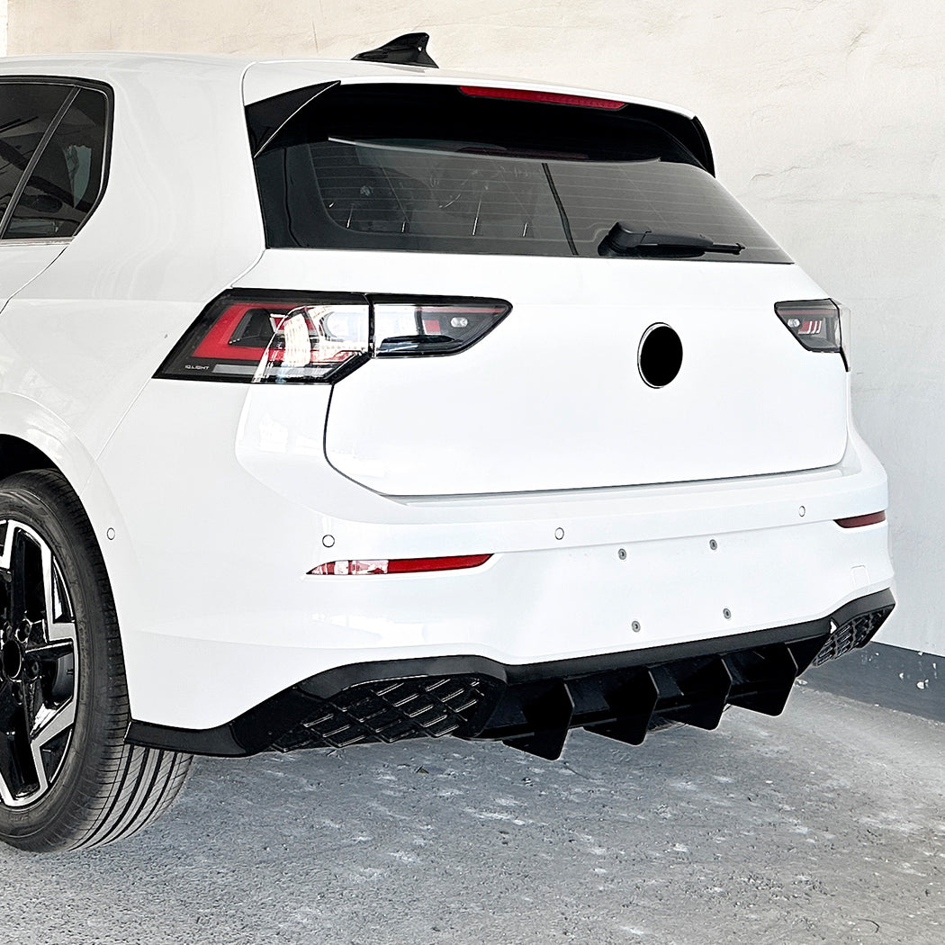 V Style Gloss Black Rear Diffuser for VW Golf MK8.5 GTI & R 24-26