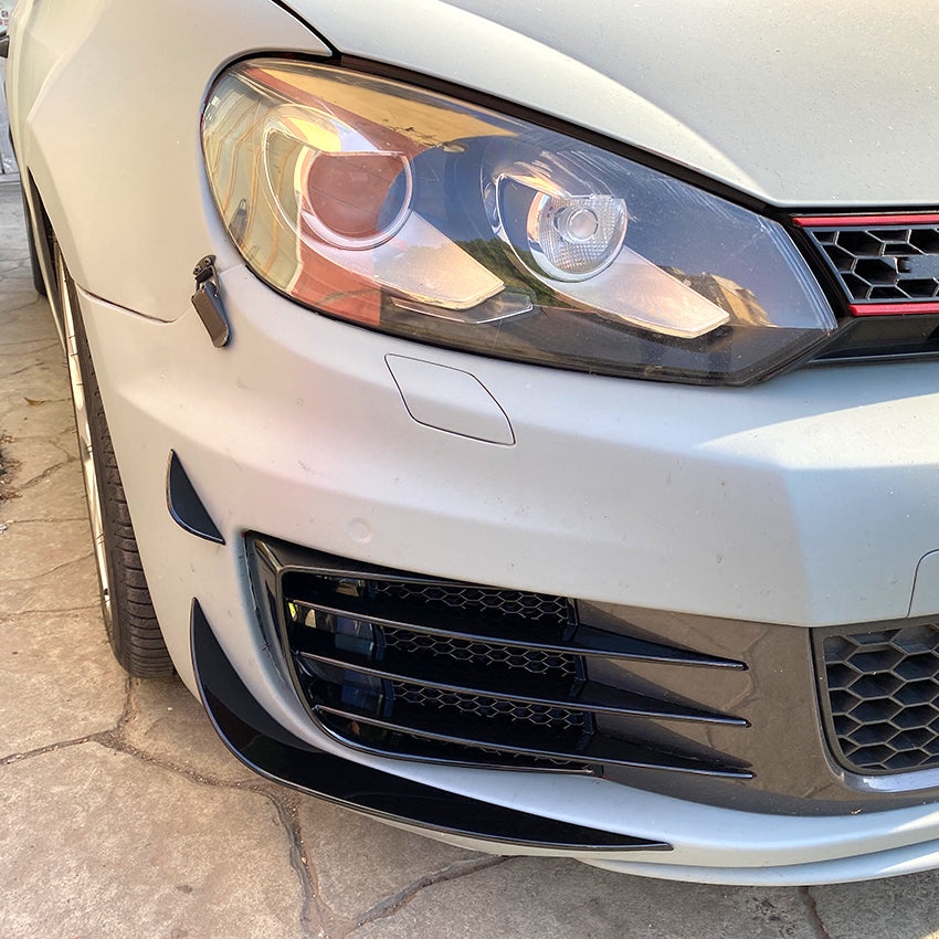 Gloss Black Front Canards for VW Golf MK6 GTI 08-12