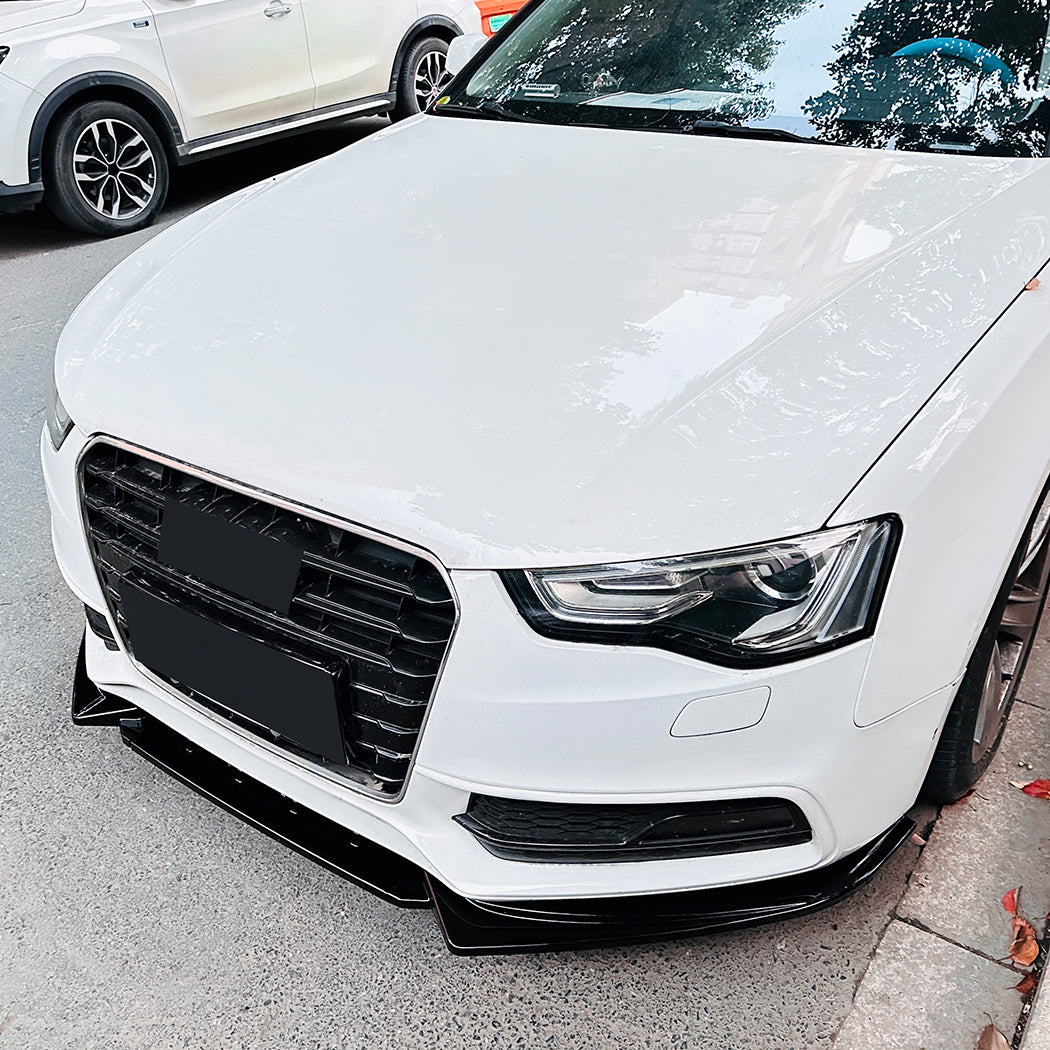 V Style Gloss Black Front Splitter for Audi B8.5 S5 A5 S Line 11-16 - Carbon Factory