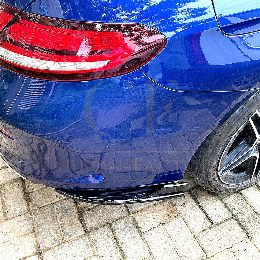 Gloss Black Rear Bumper Spats for Mercedes Benz W205 C Class Coupe 15-21 - Carbon Factory