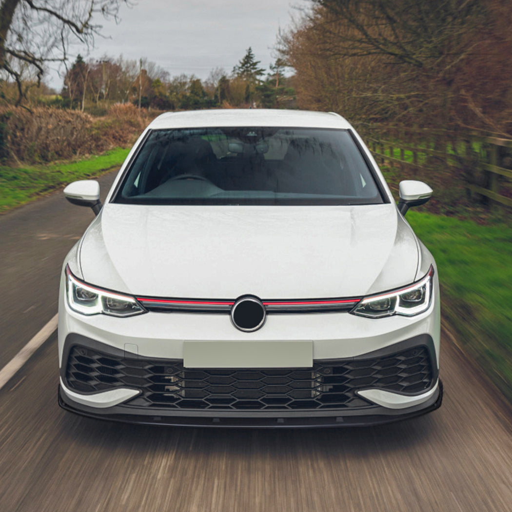 CS Style Gloss Black Front Splitter for VW Golf MK8 GTI & R Line 20-23
