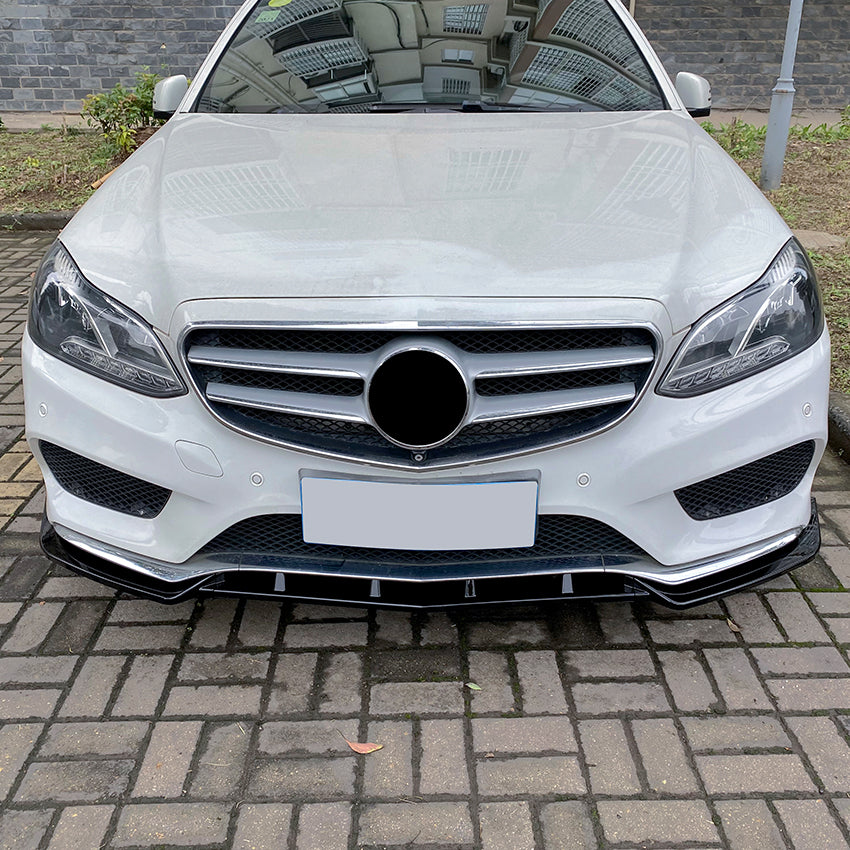 AMG Style Gloss Black Front Splitter for Mercedes Benz W212 E Class AMG 13-17 - Carbon Factory