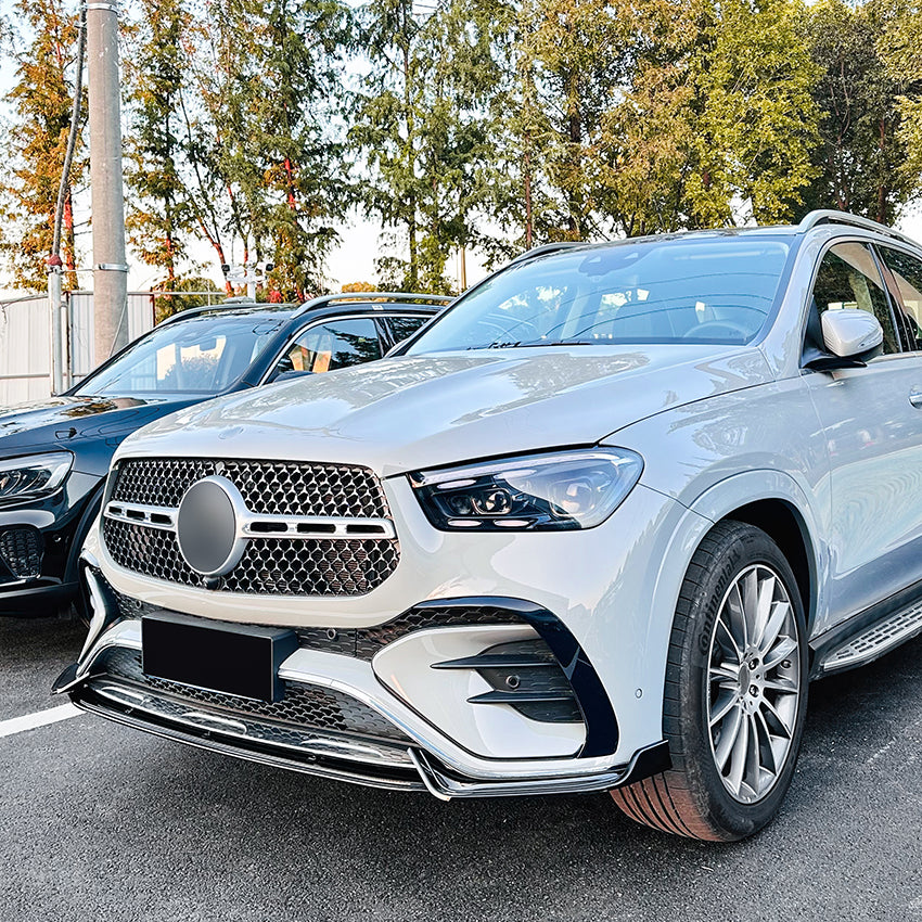 A Style Gloss Black Front Splitter for Mercedes Benz W167 C167 GLE 24-26