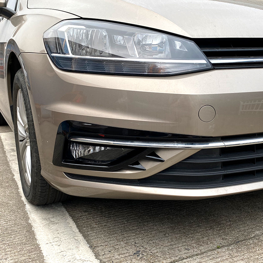 V Style Gloss Black Front Canards for VW Golf MK7.5 17-20