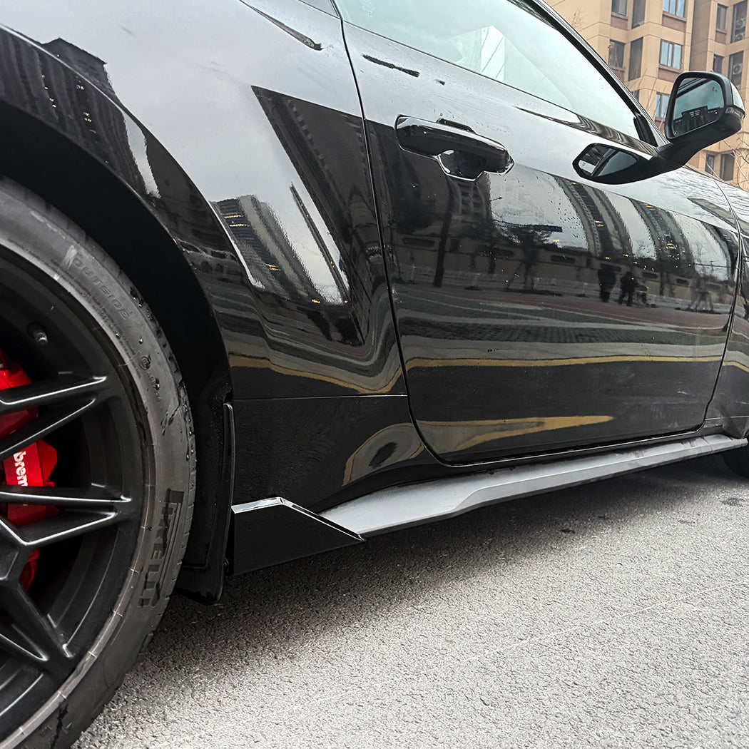 Gloss Black Side Skirts for Ford Mustang S650 MK7 24-Present