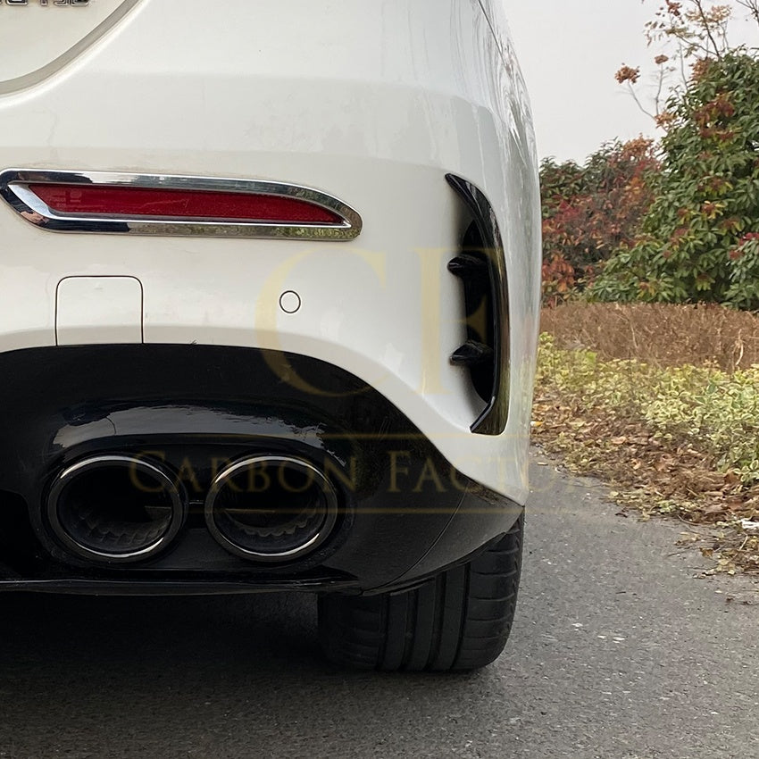 Gloss Black Rear Bumper Trims for Mercedes Benz W177 A Class Saloon 18-25 (Replacement)