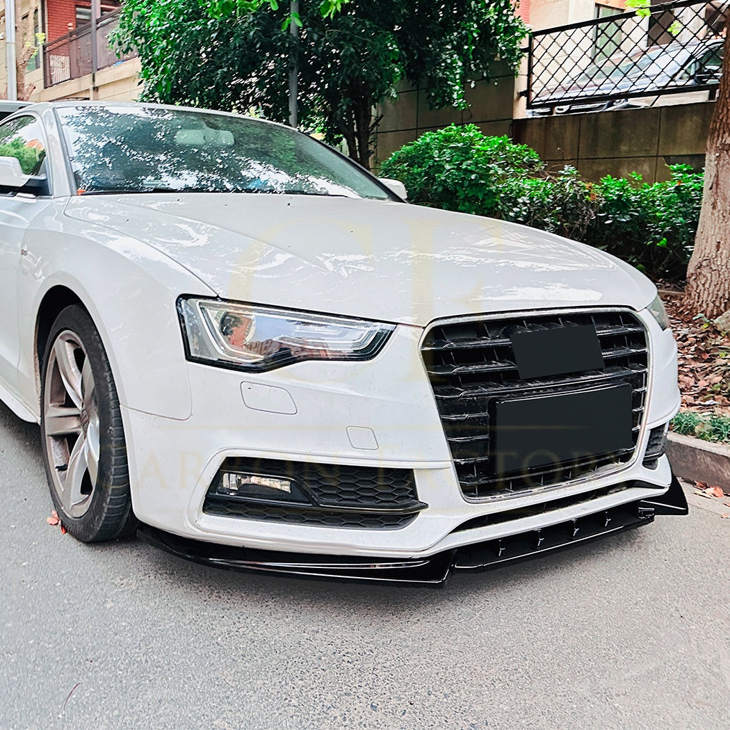V Style Gloss Black Front Splitter for Audi B8.5 S5 A5 S Line 11-16 - Carbon Factory