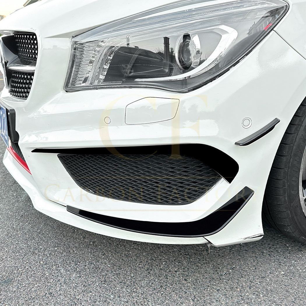 Gloss Black Front Canards set for Mercedes Benz W117 CLA AMG 13-15 - Carbon Factory
