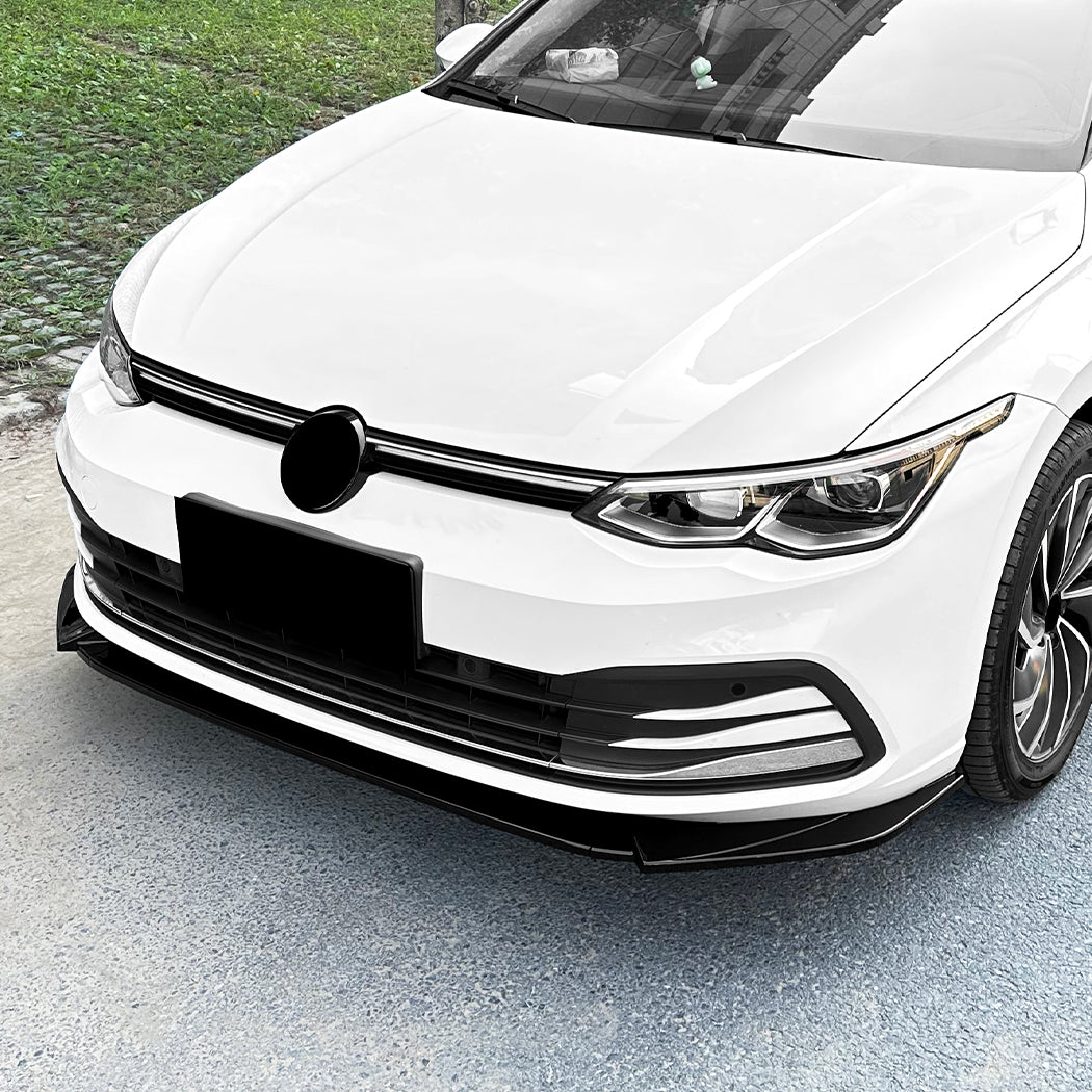PR Style Gloss Black Front Splitter for VW Golf MK8 Standard model 20-23