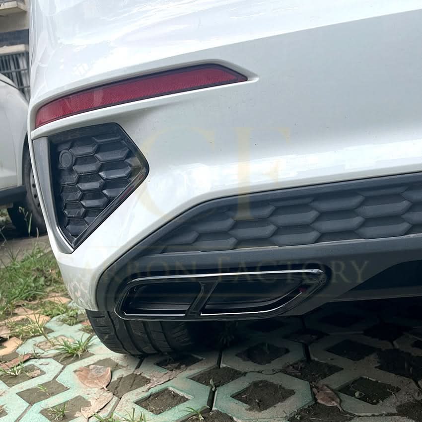 Gloss Black Exhaust Tip Covers for Audi A3 8Y S Line 20-24 - Carbon Factory