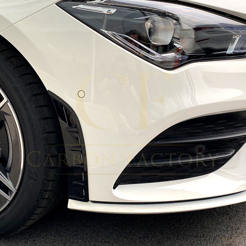 Gloss Black Front Side Trims for Mercedes Benz W118 CLA AMG 19-23 - Carbon Factory