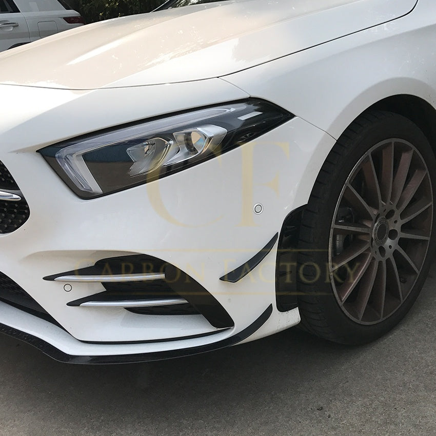Type 1 Gloss Black Front Canards for Mercedes Benz W177 A Class AMG & A35 18-22 - Carbon Factory