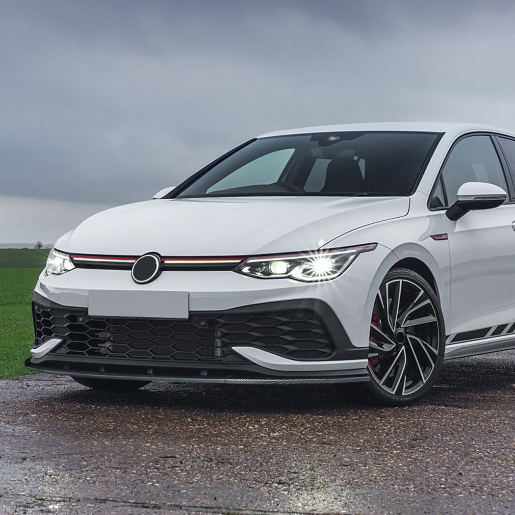 CS Style Gloss Black Front Splitter for VW Golf MK8 GTI & R Line 20-23