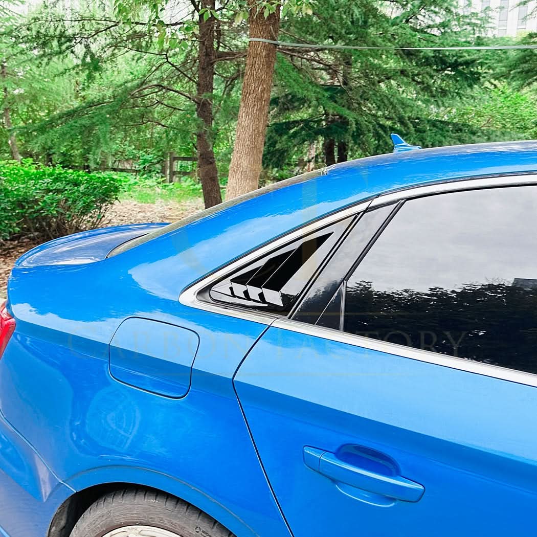 Gloss Black Window Louver Vents for Audi A3 8V S3 Saloon 13-20 - Carbon Factory