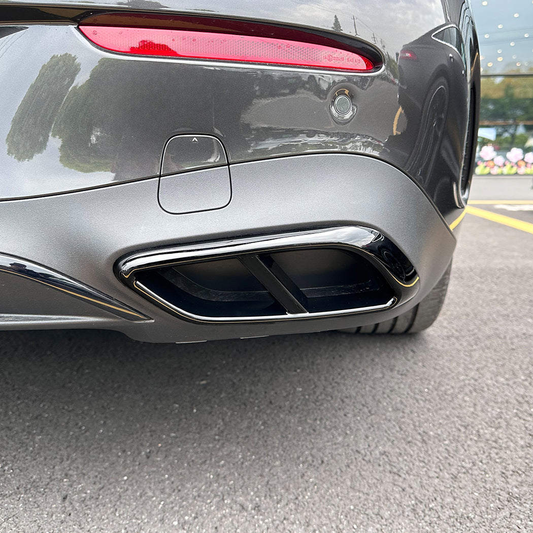 Gloss Black Exhaust Tips Trims for Mercedes Benz C236 GLE 24-Present