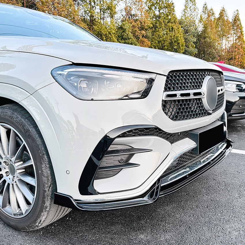 A Style Gloss Black Front Splitter for Mercedes Benz W167 C167 GLE 24-26