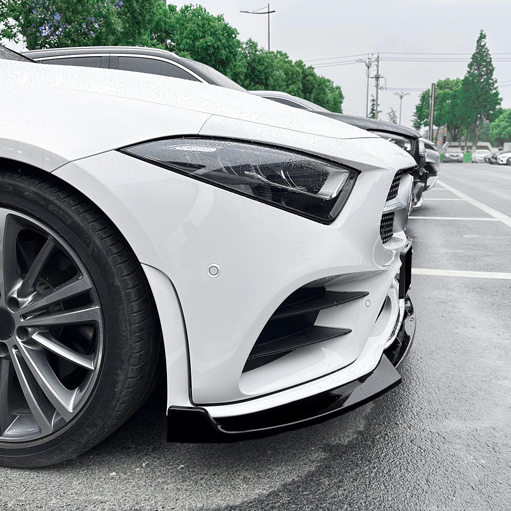 A Style Gloss Black Front Splitter for Mercedes Benz C257 CLS 19-21