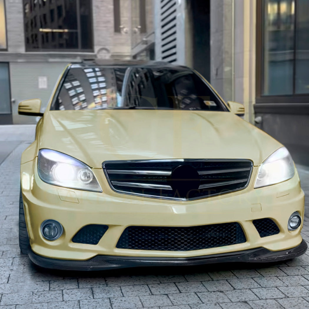 V Style Gloss Black Front Splitter for Mercedes Benz W204 C63 07-10 - Carbon Factory