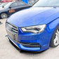 V Style Gloss Black Front Splitter for Audi A3 8V S Line & S3 13-16 - Carbon Factory