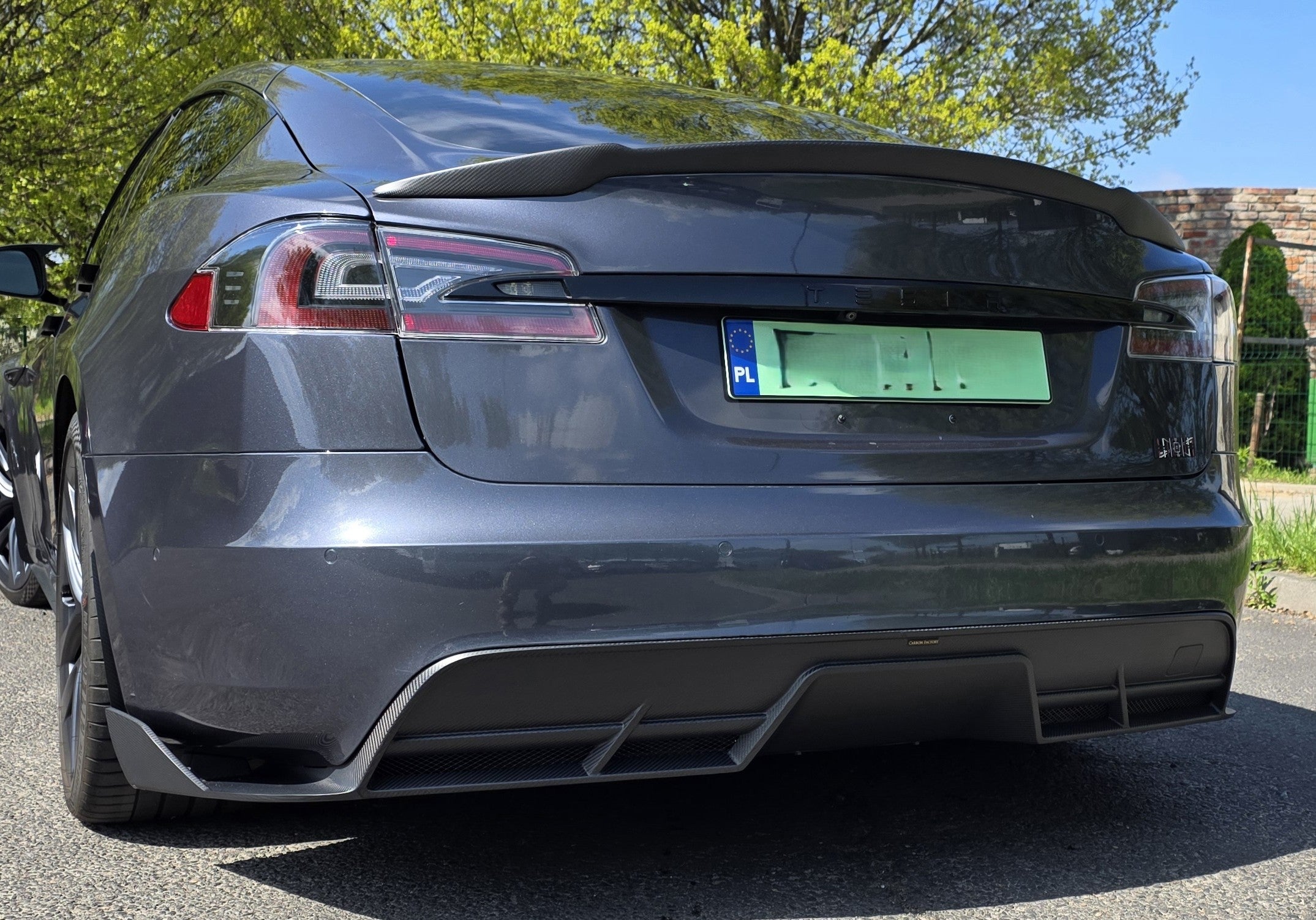 RZ Style Carbon Fibre Rear Diffuser for Tesla Model S Facelift 21-Present - Carbon Factory