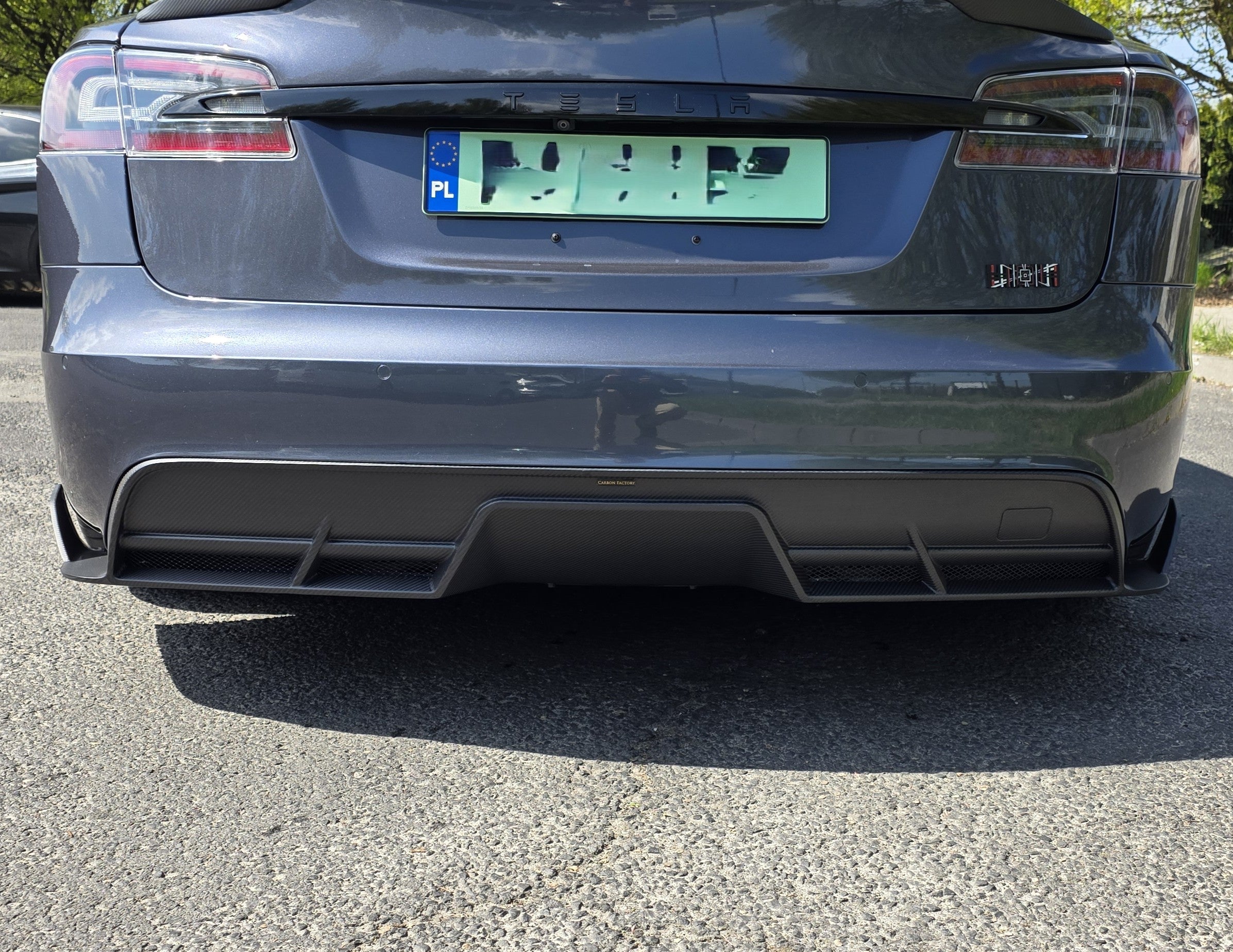 RZ Style Carbon Fibre Rear Diffuser for Tesla Model S Facelift 21-Present - Carbon Factory