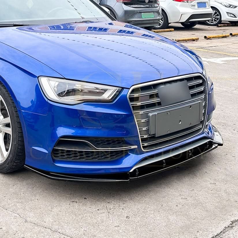 V Style Gloss Black Front Splitter for Audi A3 8V S Line & S3 13-16 - Carbon Factory
