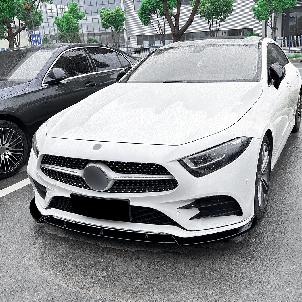A Style Gloss Black Front Splitter for Mercedes Benz C257 CLS 19-21