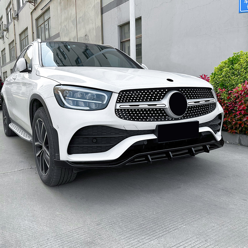 A Style Gloss Black Front Splitter for Mercedes Benz X253 C253 GLC 20-22