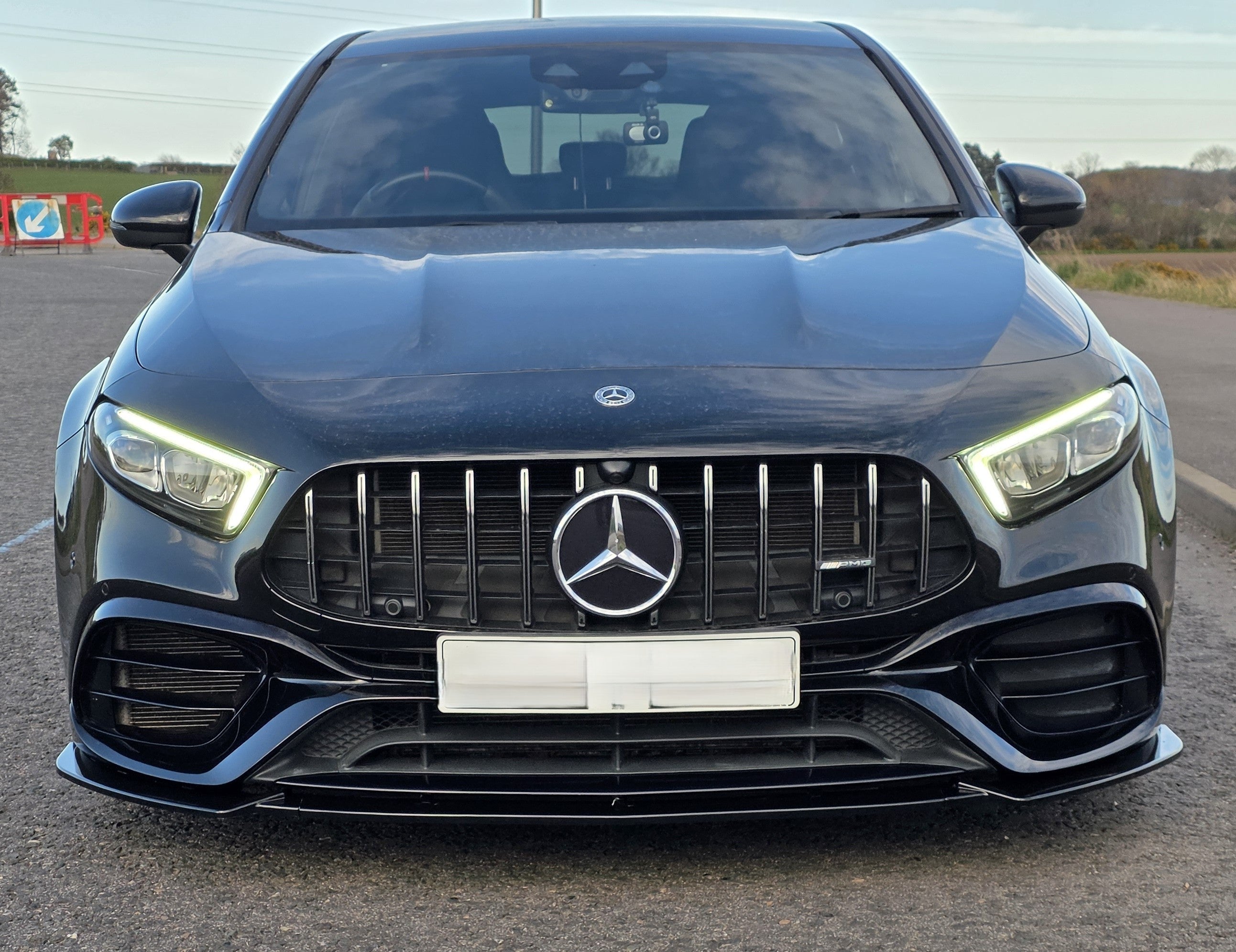 V Style Gloss Black Front Splitter for Mercedes Benz W177 A Class A45 & A45S 18-22 - Carbon Factory