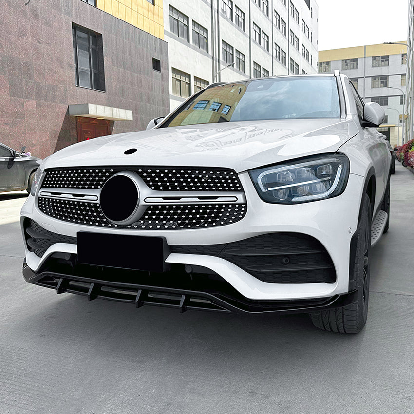 A Style Gloss Black Front Splitter for Mercedes Benz X253 C253 GLC 20-22