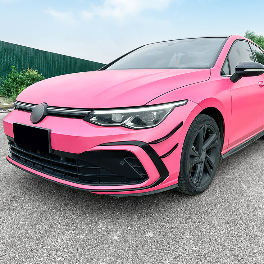 V Style Gloss Black Front Canards for VW Golf MK8 Standard GTI R Line GTD GTE 20-23