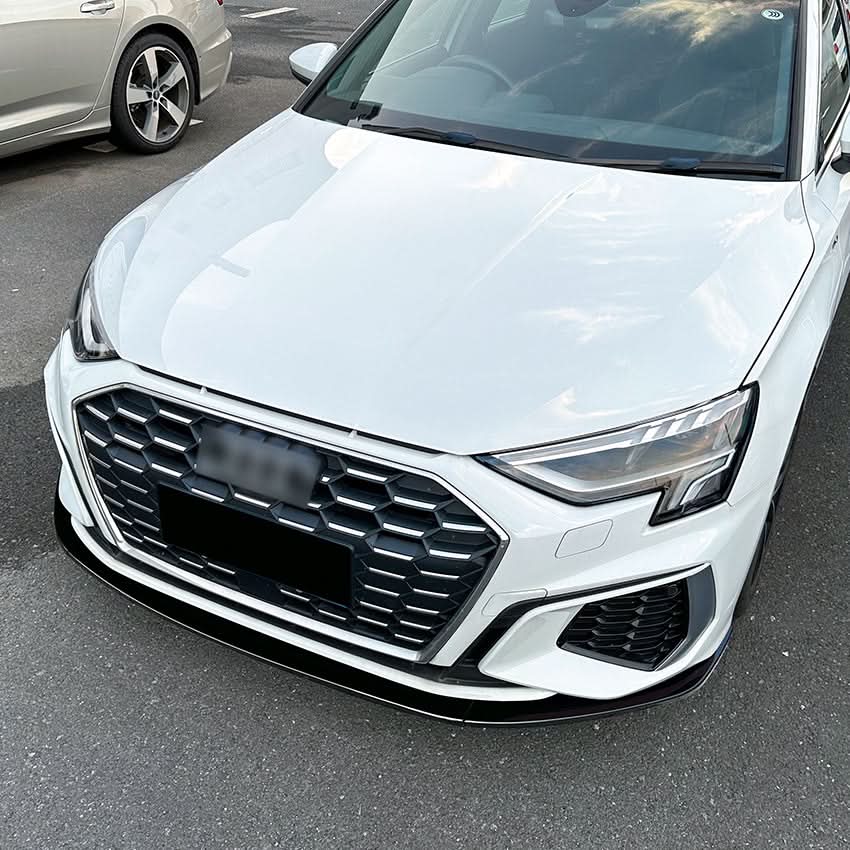 P Style Gloss Black Front Splitter for Audi A3 8Y S Line S3 20-24 - Carbon Factory