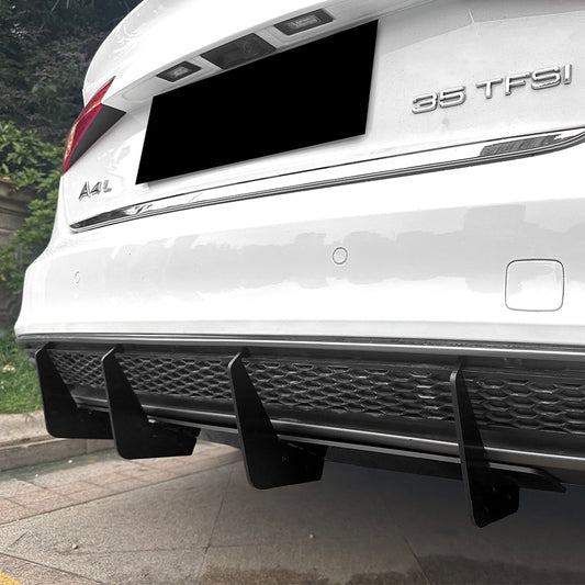 PSM Style Gloss Black Rear Diffuser for Audi B8.5 A4 S Line 13-15